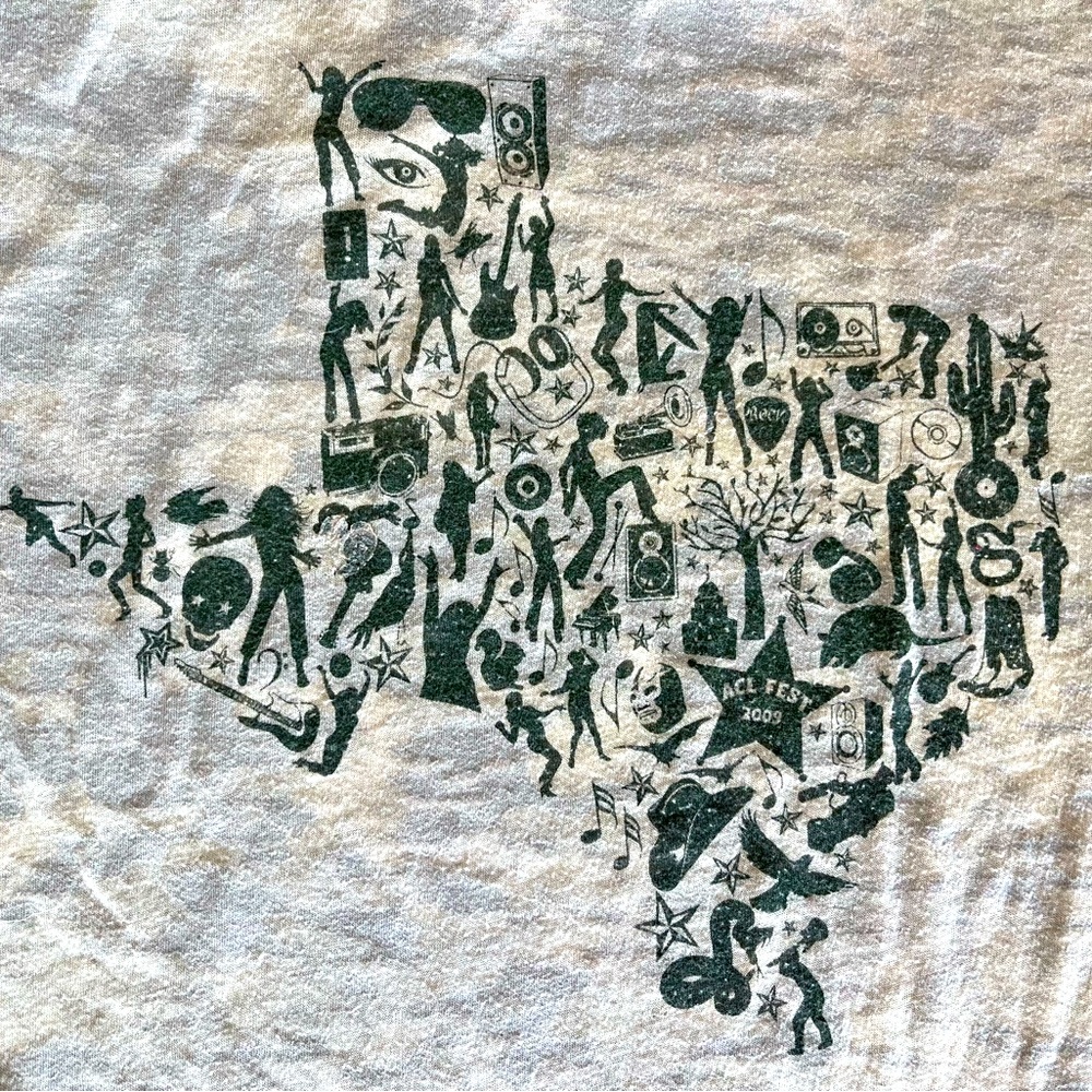 ACL 2009 festival tee; Austin City Limits 2009 women’s burnout tee, small TShirt